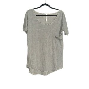 Lululemon Ravi Tee Short Sleeve Loose Fit Striped Gray Tee 6